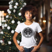 Schwarz-Weiß-Weihnachtsdesign T-Shirt