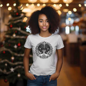 Schwarz-Weiß-Weihnachtsdesign T-Shirt