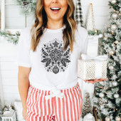 Schwarz-Weiß-Weihnachtsdesign T-Shirt