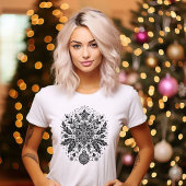Schwarz-Weiß-Weihnachtsdesign T-Shirt