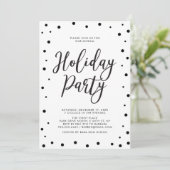 Schwarz & Weiß Weihnachtsfeier Einladung (Stehend Vorderseite)