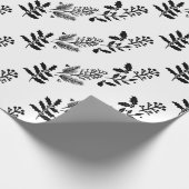 Schwarz-Weiß Weihnachtsgrün-Packpapier Geschenkpapier (Ecke)
