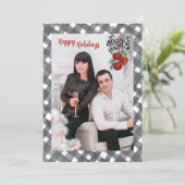 Schwarz-Weiß-Weihnachtskarte Feiertagskarte (Stehend Vorderseite)