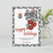 Schwarz-Weiß-Weihnachtskarte Noël Feiertagskarte (Stehend Vorderseite)