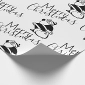 Schwarz & Weiß Weihnachtsmann Weihnachten Geschenkpapier (Ecke)