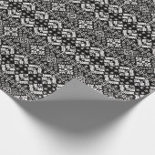 Schwarz-Weiß Weihnachtsmesse Isle Pattern Geschenkpapier (Ecke)