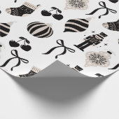 Schwarz-Weiß-Weihnachtsmuster Geschenkpapier (Ecke)