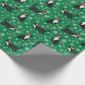 Schwarz-Weiß-Weihnachtsmuster Geschenkpapier (Ecke)