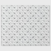 Schwarz-Weiß-Weihnachtsmuster - Papier Geschenkpapier (Flach)