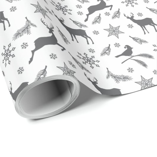 Schwarz-Weiß-Weihnachtsmuster - Papier Geschenkpapier (Rolleneckpunkt)