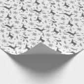 Schwarz-Weiß-Weihnachtsmuster - Papier Geschenkpapier (Ecke)