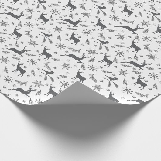 Schwarz-Weiß-Weihnachtsmuster - Papier Geschenkpapier (Ecke)