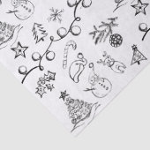 Schwarz-Weiß-Weihnachtsmuster Seidenpapier (Detail)