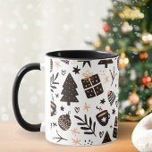Schwarz-Weiß-Weihnachtsmuster Tasse