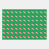 Schwarz-Weiß-Weihnachtsmuster-Weihnachtsmannmütze Geschenkpapier Set (Vorderseite 2)