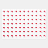 Schwarz-Weiß-Weihnachtsmuster-Weihnachtsmannmütze Geschenkpapier Set (Vorderseite)