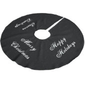 Schwarz-Weiß-Weihnachtsrock Polyester Weihnachtsbaumdecke (Schrägansicht)