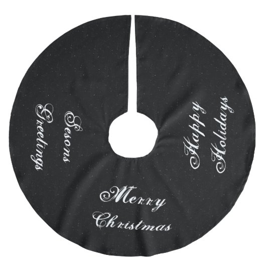 Schwarz-Weiß-Weihnachtsrock Polyester Weihnachtsbaumdecke (Vorderseite)