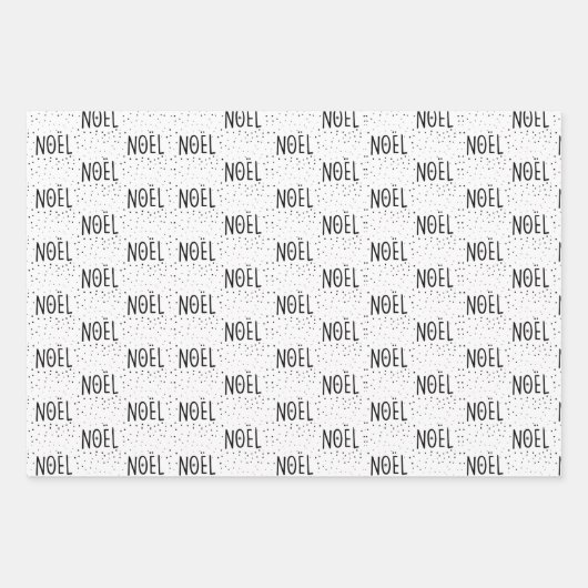 Schwarz-Weiß-Weihnachtswrapping Paper Geschenkpapier Set (Vorderseite 3)