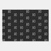 Schwarz-Weiß-Weihnachtswrapping Paper Geschenkpapier Set (Vorderseite)