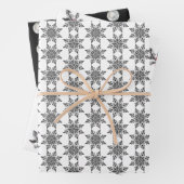 Schwarz-Weiß-Weihnachtswrapping Paper Sheets Geschenkpapier Set (Beispiel)