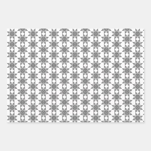 Schwarz-Weiß-Weihnachtswrapping Paper Sheets Geschenkpapier Set (Vorderseite)