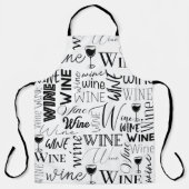 Schwarz-Weiß-Weintypografie-Muster Schürze (Vorderseite)