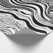 Schwarz-Weiß-Weiß-Abstrakt Geschenkpapier (Ecke)