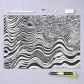 Schwarz-Weiß-Weiß-Abstrakt Seidenpapier (Handwerk)