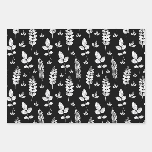 Schwarz-Weiß-Weiß-Briefmarke Geschenkpapier Set (Vorderseite)