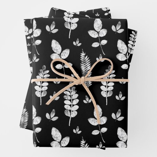 Schwarz-Weiß-Weiß-Briefmarke Geschenkpapier Set (Beispiel)