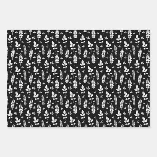 Schwarz-Weiß-Weiß-Briefmarke Geschenkpapier Set (Vorderseite 3)