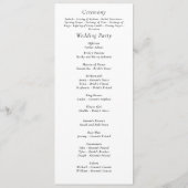 Schwarz-Weiß-Weiß-Fett Moderne einfache Hochzeit Programm (Rückseite)
