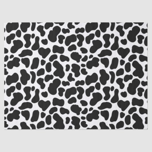 Schwarz-Weiß-Weiß-Kuh-Verborgene Gemustert Seidenpapier (Vorderseite)