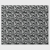 Schwarz-Weiß-Weiß-Op-Art, Geschenkpapier (Flach)