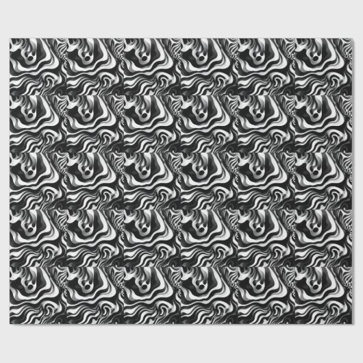 Schwarz-Weiß-Weiß-Op-Art, Geschenkpapier (Flach)