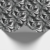 Schwarz-Weiß-Weiß-Op-Art, Geschenkpapier (Ecke)