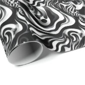 Schwarz-Weiß-Weiß-Op-Art, Geschenkpapier (Rolleneckpunkt)