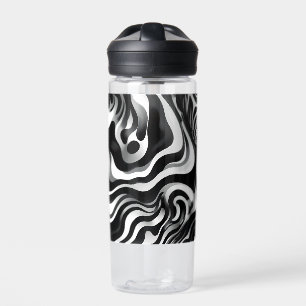 Schwarz-Weiß-Weiß-Op-Art, Trinkflasche