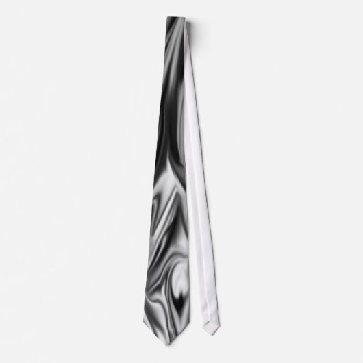 Schwarz-Weiß-Weiß-Weiß-Seide Necktie Krawatte (Vorderseite)