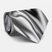 Schwarz-Weiß-Weiß-Weiß-Seide Necktie Krawatte (Gerollt)