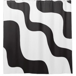 Schwarz-Weiß-Welle Abstrakte Moderne Kunst Chic Duschvorhang