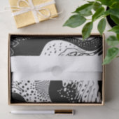 Schwarz-Weiß-Wellen Seidenpapier (Geschenk)