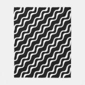 Schwarz-Weiß-Wellenbrecher-Muster Fleecedecke (Vorderseite)