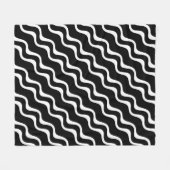 Schwarz-Weiß-Wellenbrecher-Muster Fleecedecke (Vorderseite (Horizontal))