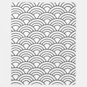 Schwarz-Weiß-Wellenmuster Fleecedecke (Vorderseite)