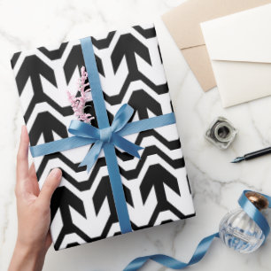 Schwarz-Weiß-Wellenmuster Geschenkpapier