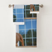 Schwarz-Weiß-Welpe Badhandtuch Set (Insitu)