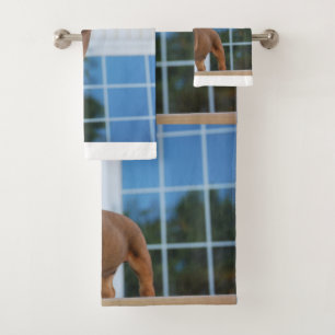 Schwarz-Weiß-Welpe Badhandtuch Set