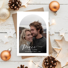 Schwarz-Weiß-Weltfrieden Weihnachtsgeschichte Foto Feiertagskarte